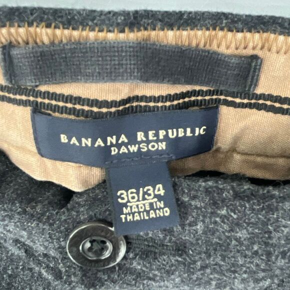 BANANA REPUBLIC Mens Dawson Cargo Pants 36x34 Gray Wool Blend Zip Pockets Lined - Picture 4 of 9